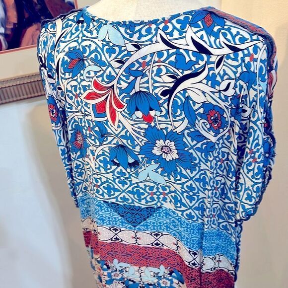 Johnny Was Blue Pattern Tunic/Dress Size Small - Picture 10 of 13